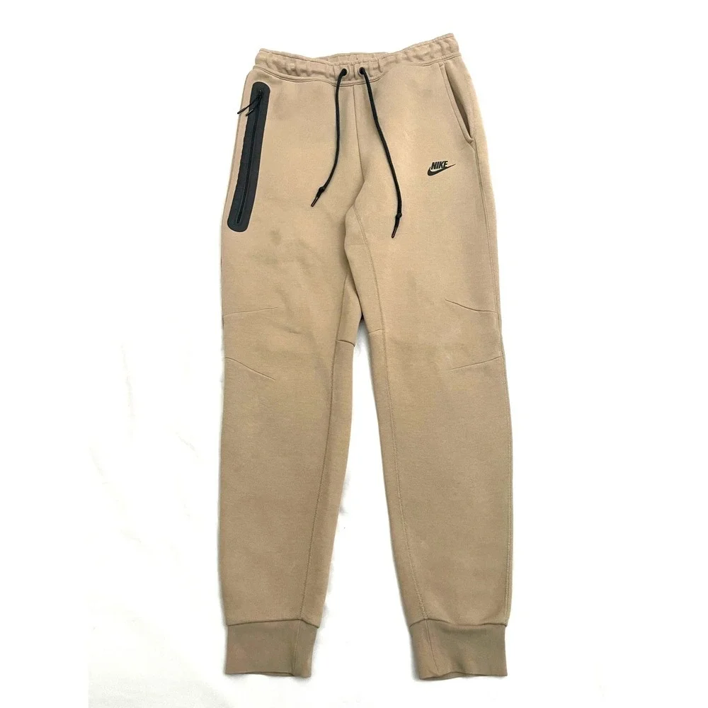 Nike Sportswear Tech Fleece Joggers Men's Medium Tan Khaki Sweatpants FB8002-247